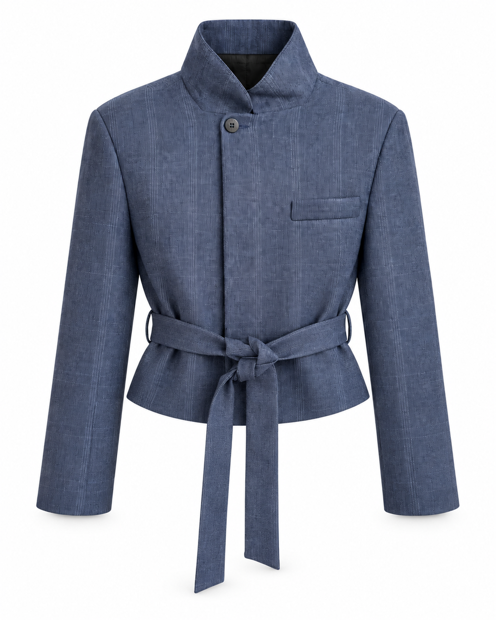 Blazer azul cuello alto