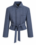 Blazer azul cuello alto